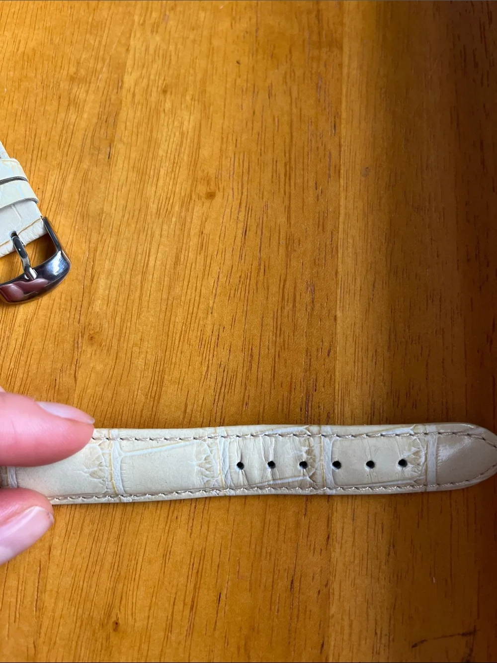 Croc-Embossed Leather Watch Strap for Michele Watches